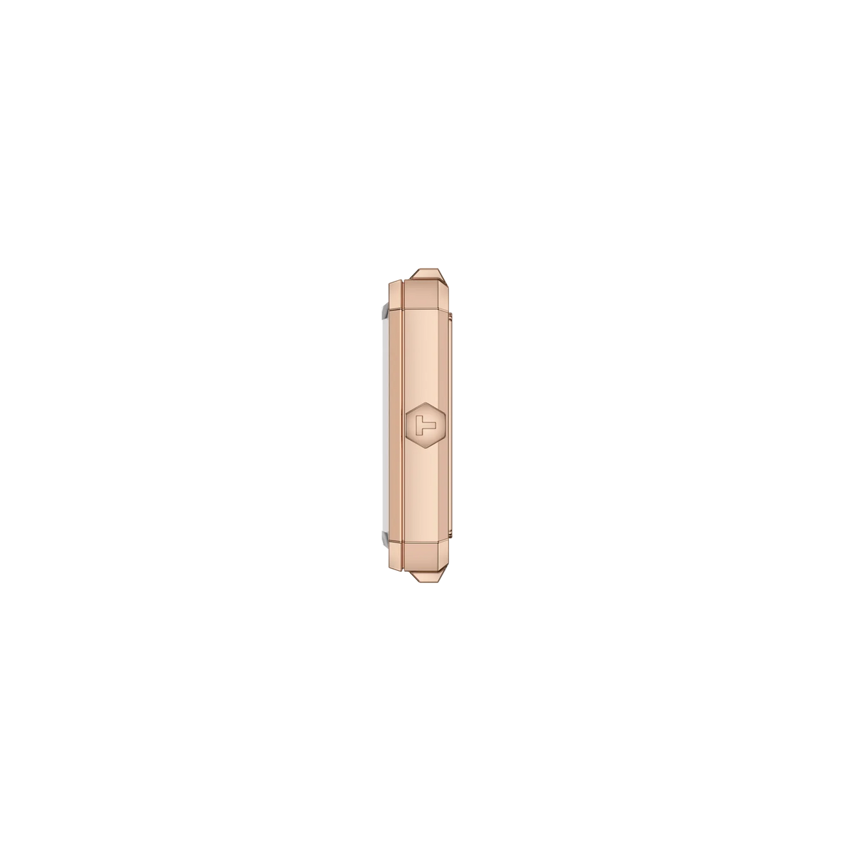 Tissot SRV T160.110.33.033.00 donna 30 mm con cassa rettangolare PVD oro rosa, quadrante argento e bracciale Milanese.