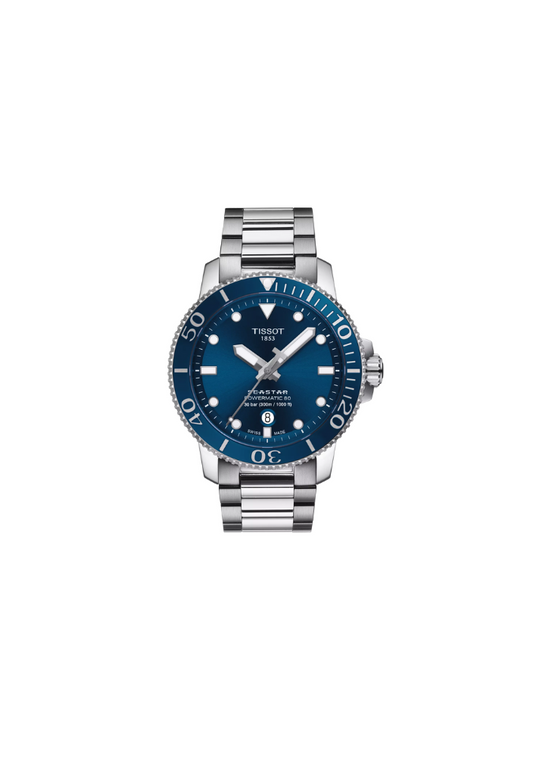 Tissot Seastar 1000 Automatic Swiss Made Blu 43mm Ref. T120.407.11.041.03 – Orologio uomo sportivo con movimento Powermatic 80 e vetro zaffiro.
