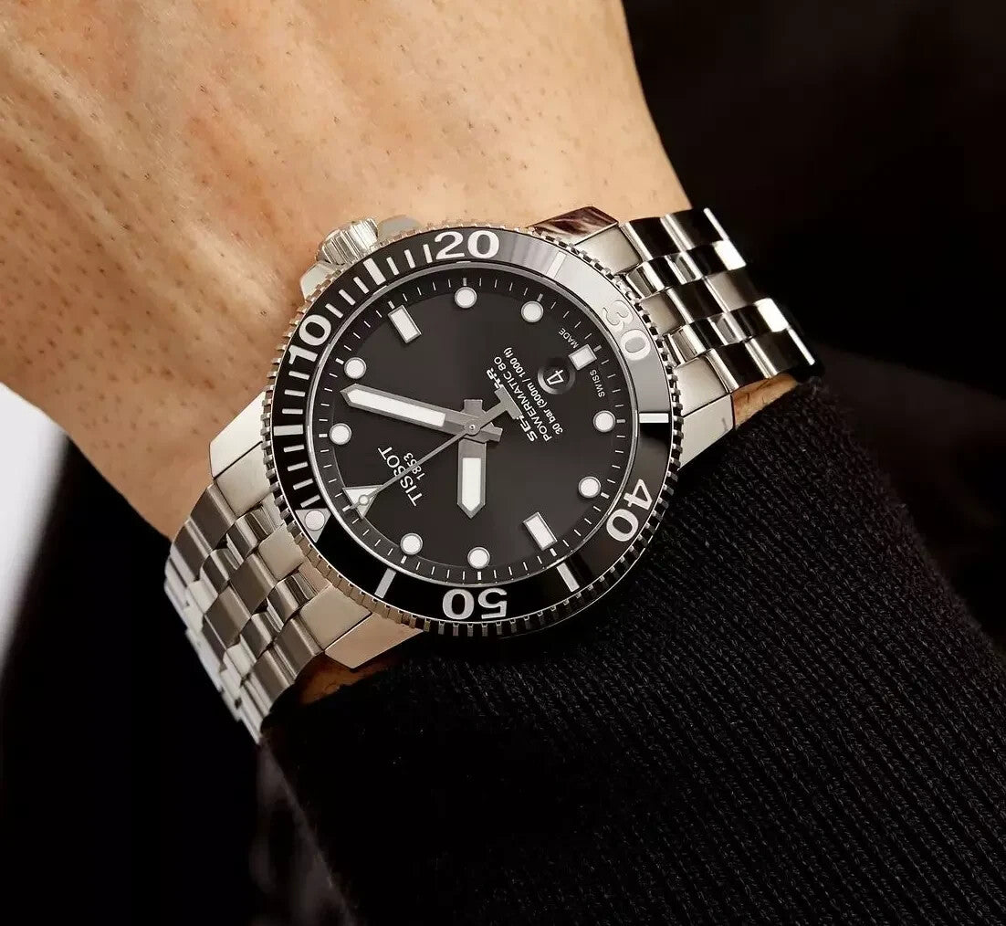 Tissot Seastar 1000 Automatic Swiss Made Nero 43mm Ref. T120.407.11.051.00 – Orologio uomo sportivo con movimento Powermatic 80 e vetro zaffiro.