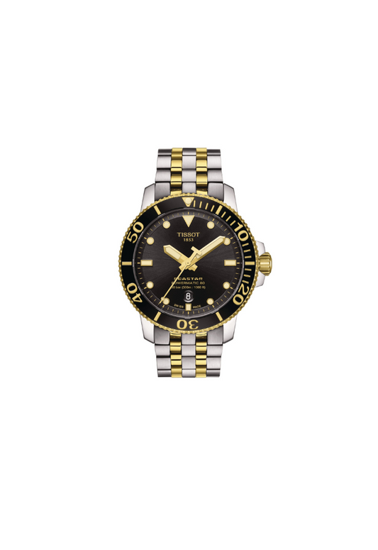 Tissot Seastar 1000 Automatic Swiss Made Nero Oro 43mm Ref. T120.407.22.051.00 – Orologio uomo bicolore con movimento Powermatic 80 e vetro zaffiro.