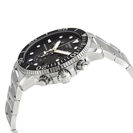 Tissot Seastar 1000 Chronograph quarzo Swiss Made nero 45,5mm T120.417.11.051.00 orologio sportivo uomo con cronografo e cassa acciaio.