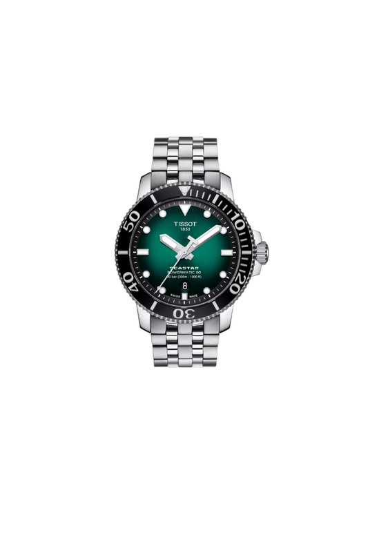 Tissot Seastar 1000 Powermatic 80 automatico verde 43mm – Codice T120.407.11.091.01 – orologio subacqueo Swiss Made, lunetta ceramica, vetro zaffiro, 300 metri

