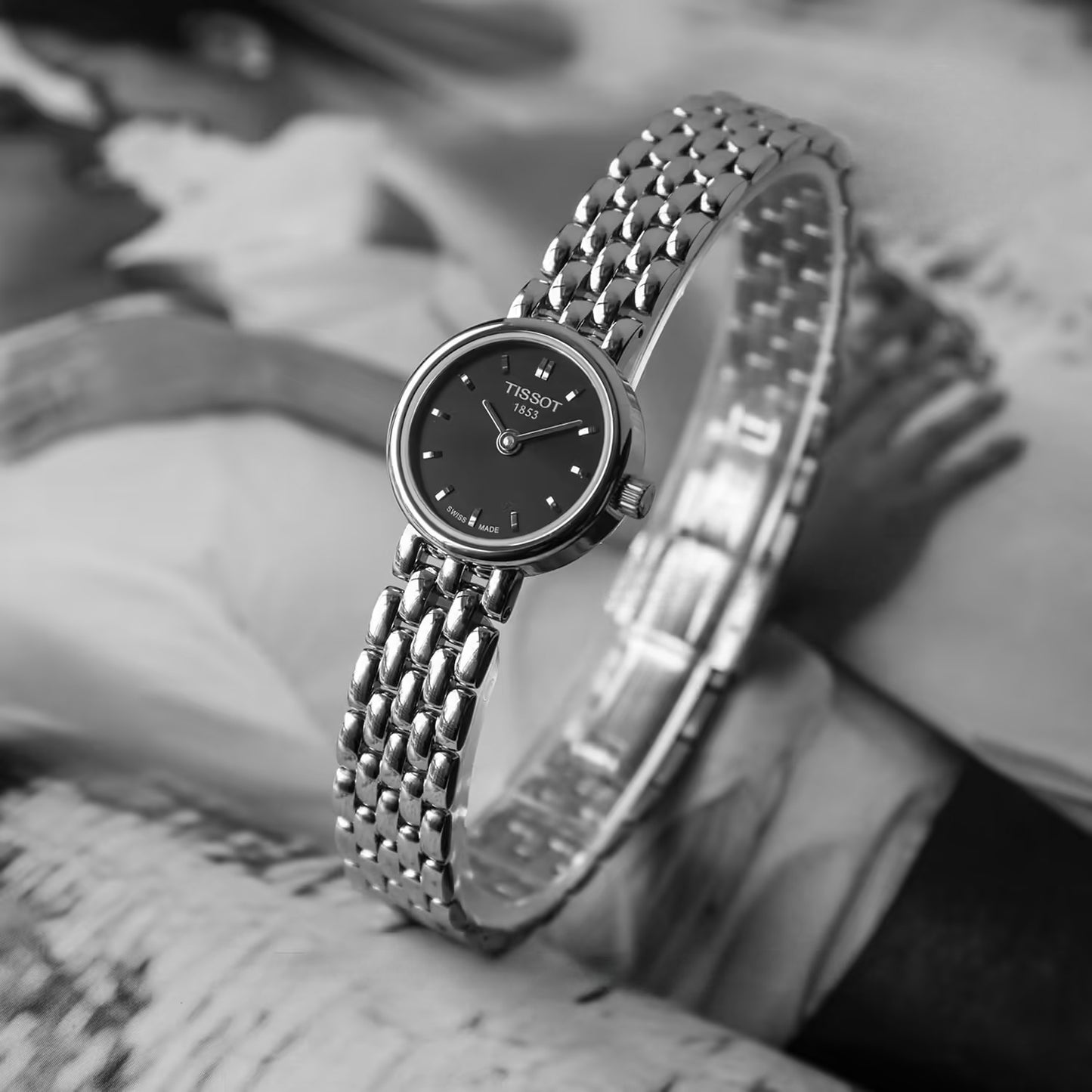 Tissot T-Lady quarzo nero 18mm acciaio inox vetro zaffiro T058.009.11.051.00