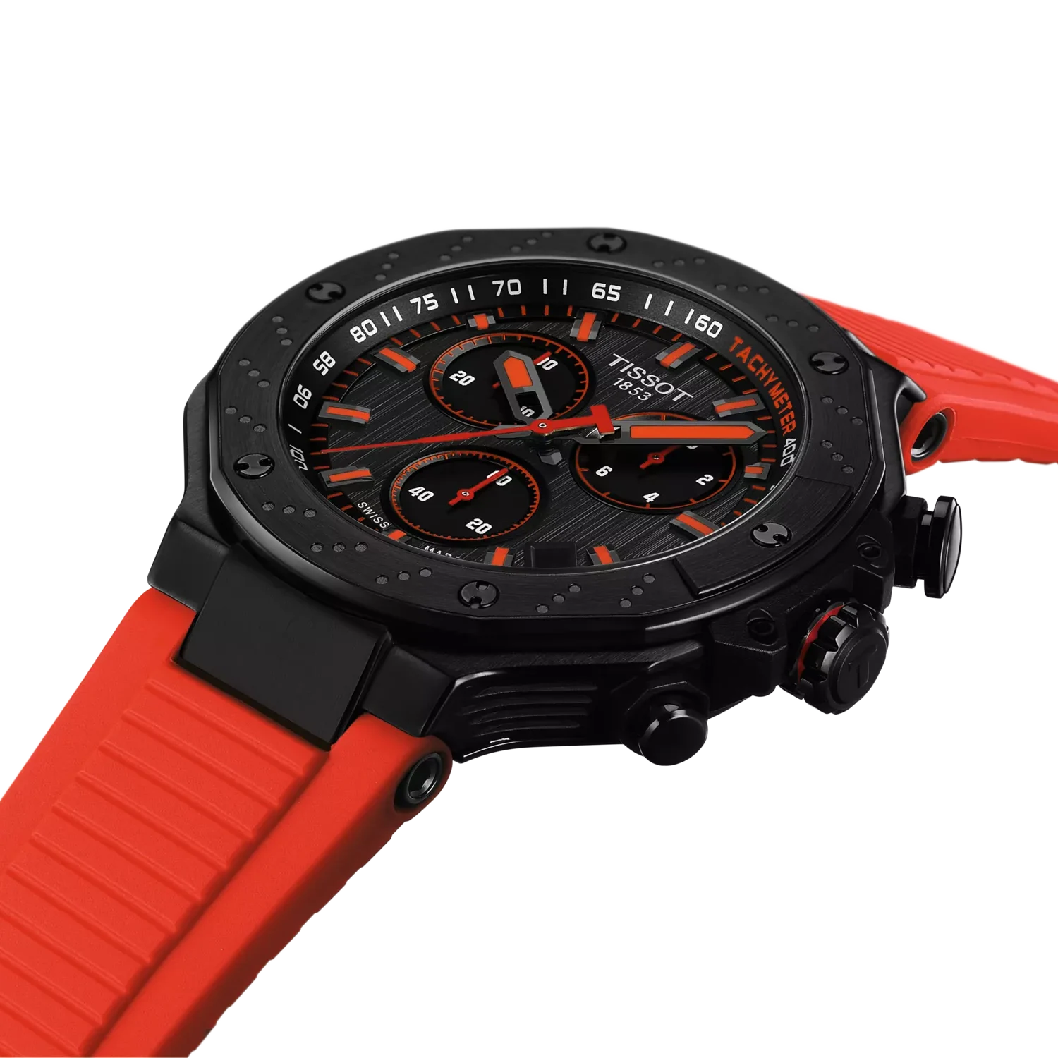 Tissot T-Race Chronograph T141.417.37.061.01 quarzo Swiss Made 45mm quadrante grigio cinturino rosso silicone