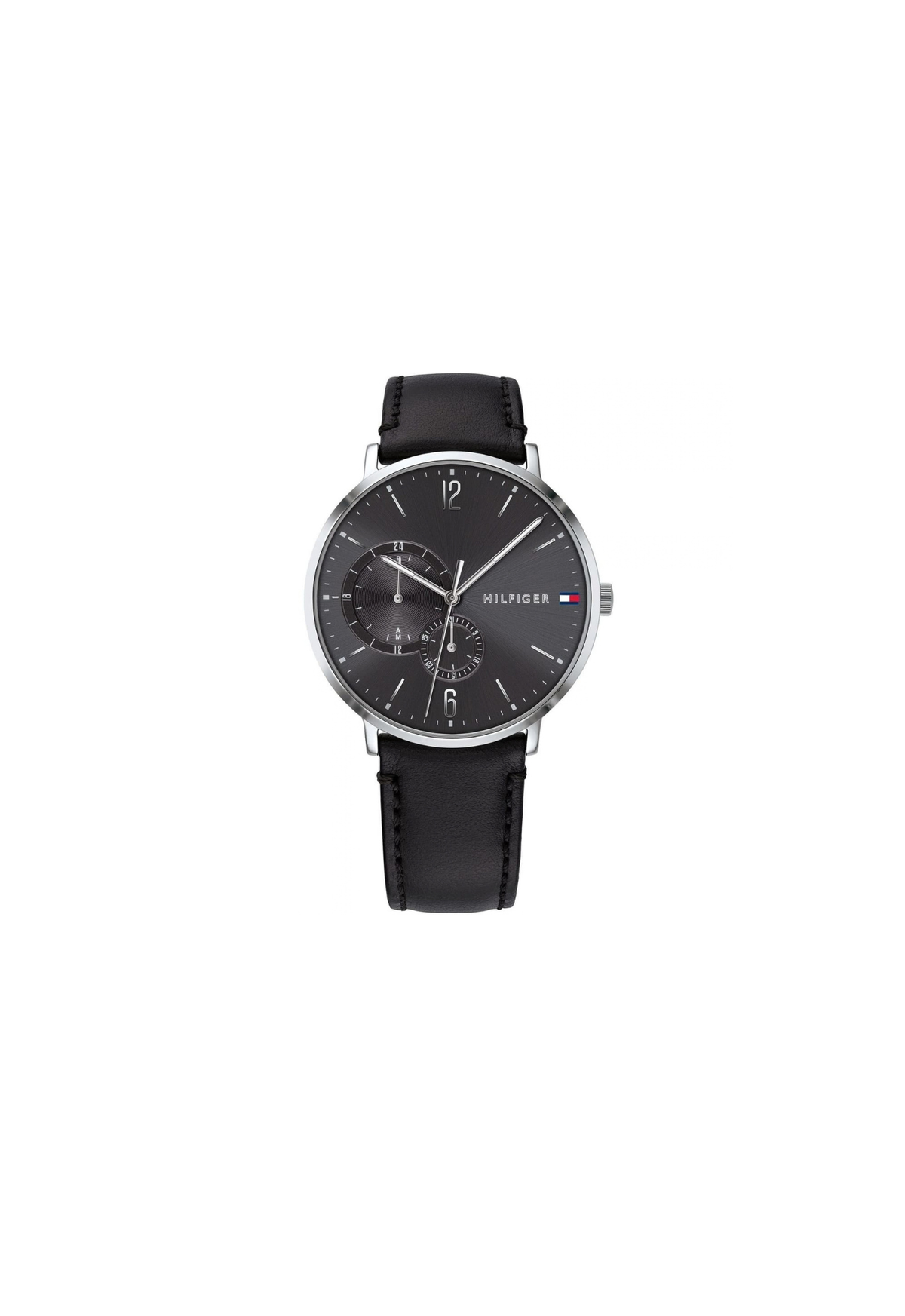Tommy Hilfiger Brooklyn 1791509 uomo 40 mm con quadrante nero, cassa rotonda e cinturino in vera pelle nera.