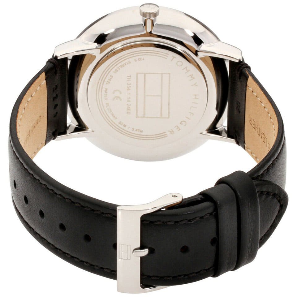 Tommy Hilfiger Brooklyn 1791509 uomo 40 mm con quadrante nero, cassa rotonda e cinturino in vera pelle nera.