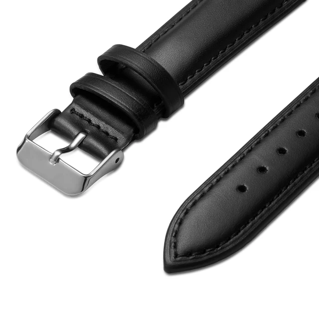 Cinturino in pelle nero liscio – elegante ricambio