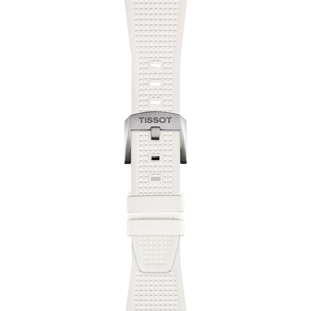 Tissot PRX 40mm Quartz Swiss Made T137.410.17.011.00 Orologio Uomo Quadrante Bianco Cinturino Gomma Bianca