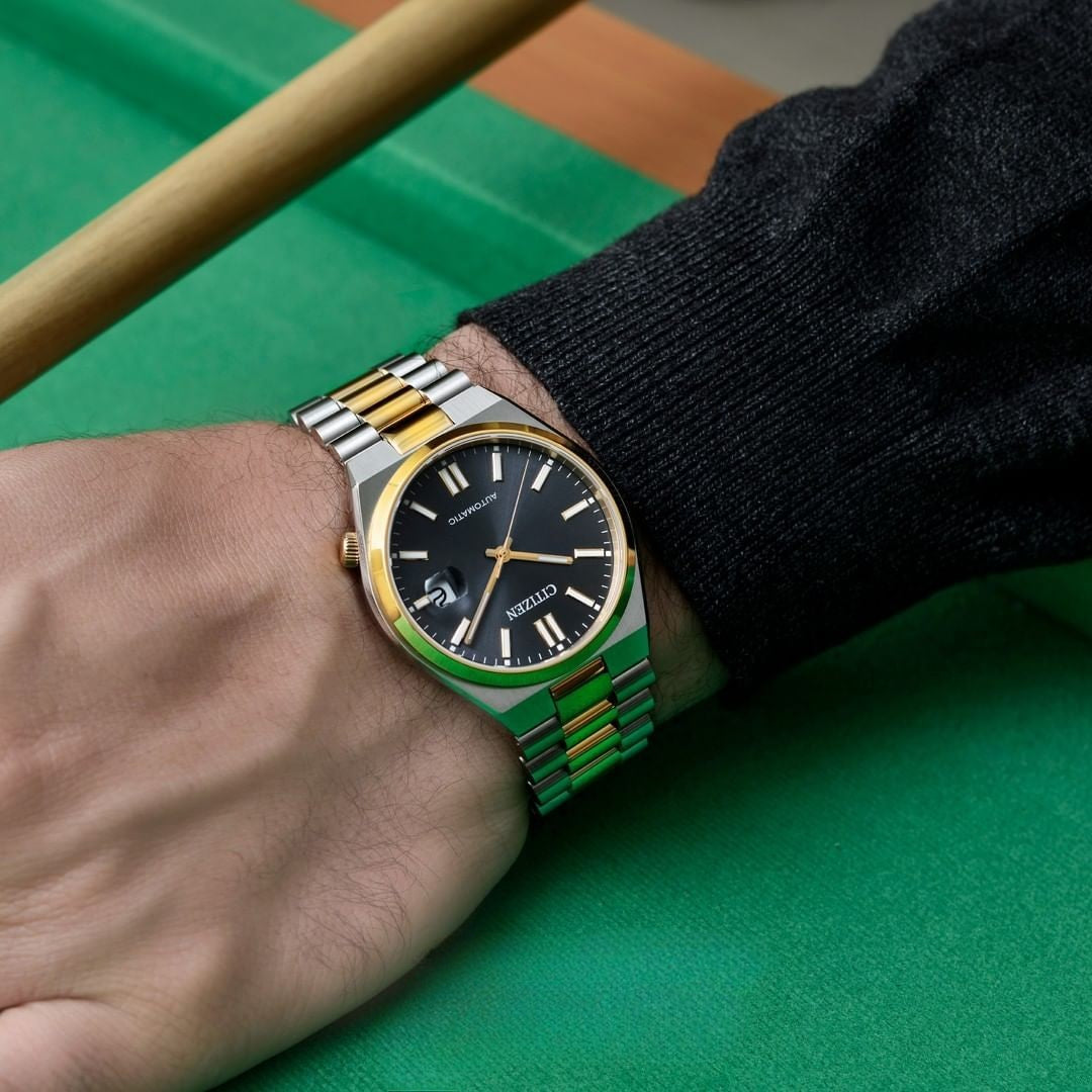 Citizen TSUYOSA Automatic 8210 Grey Dial – Orologio Meccanico Uomo Bicolore Acciaio/Oro Rosa – Cod. NJ0154-80H