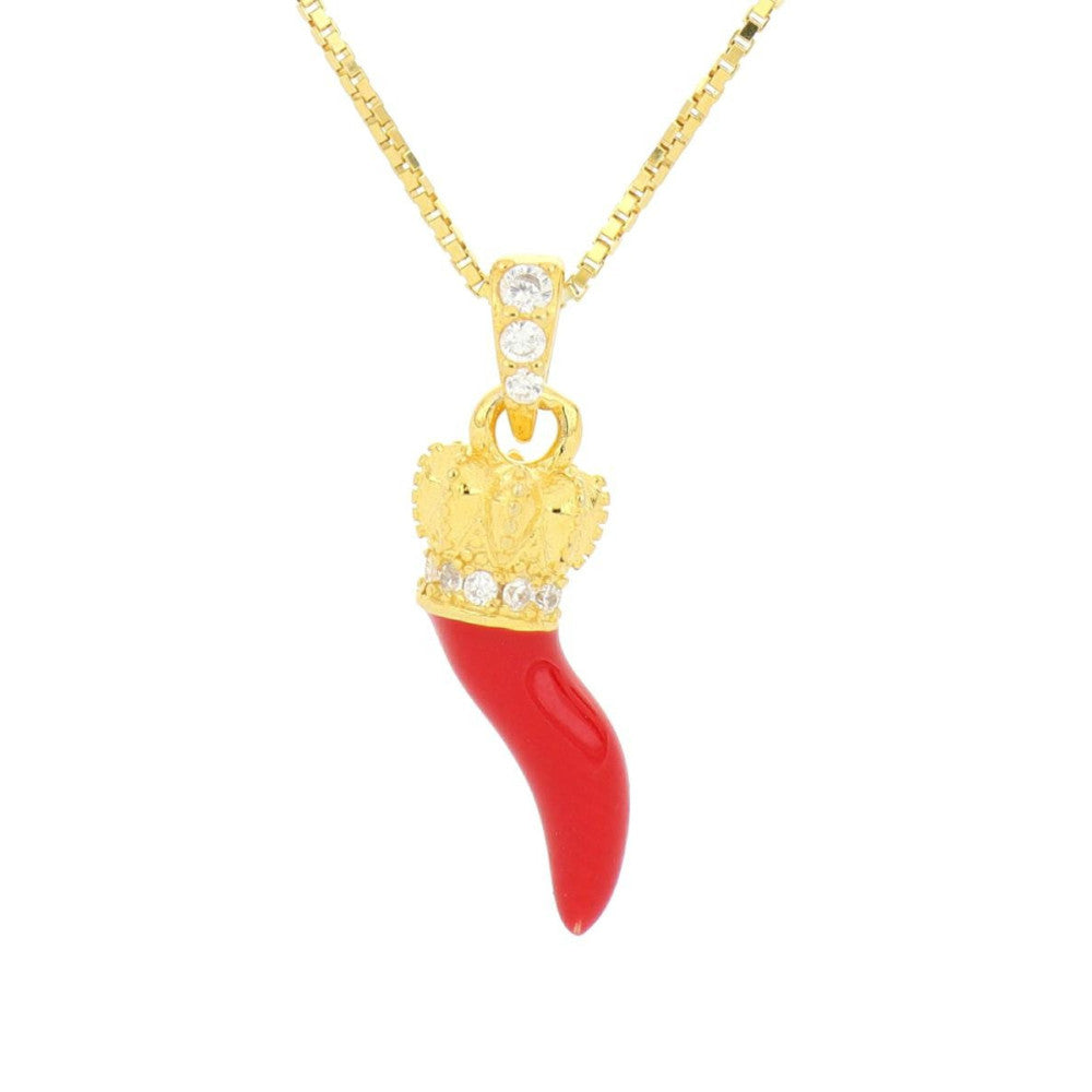 Collana in Argento 925 con Cornetto Rosso – Un talismano di eleganza e fortuna