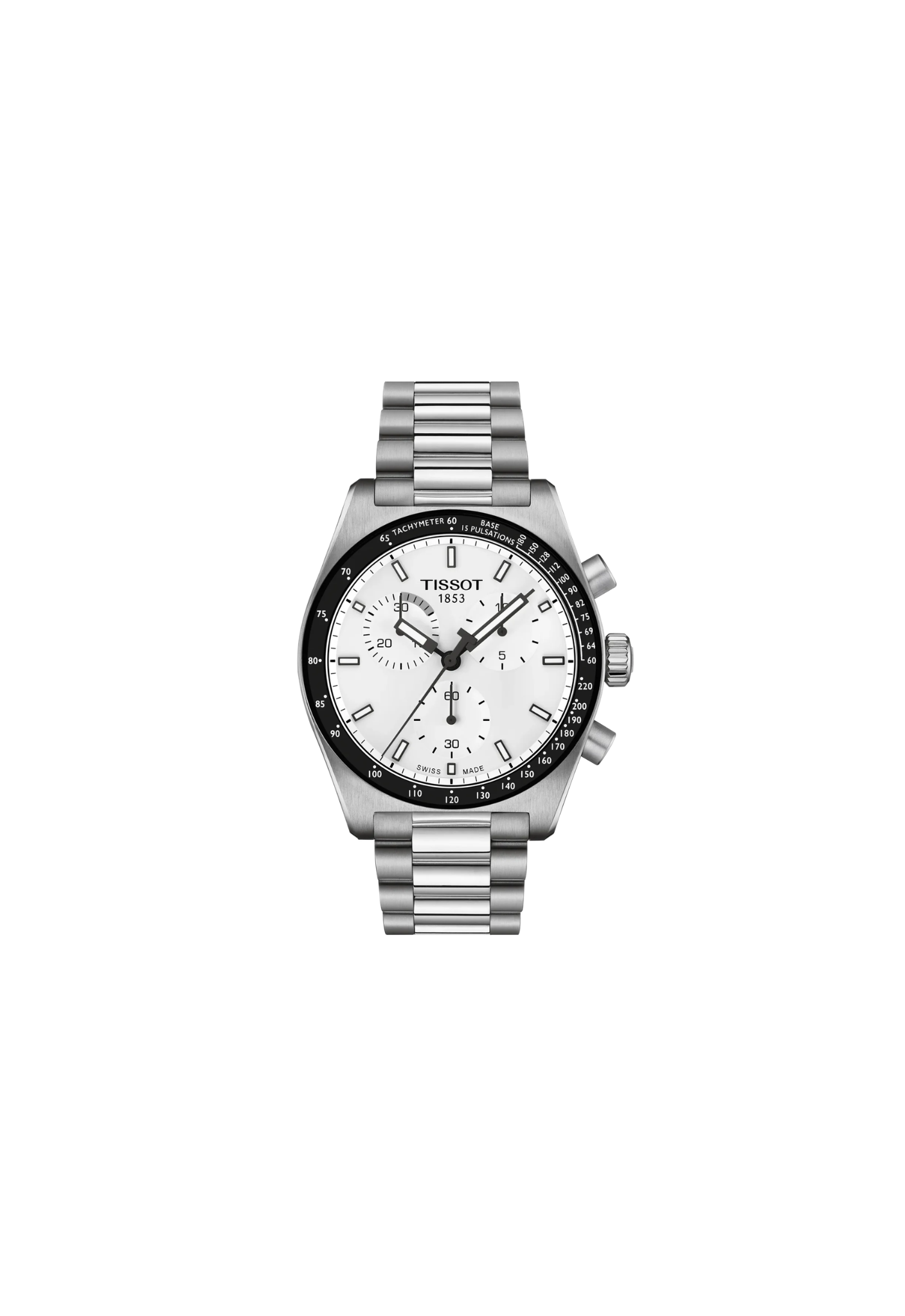 Tissot PR516 Chronograph Quartz T149.417.11.011.00 40mm quadrante bianco cronografo Swiss Made acciaio inox vetro zaffiro