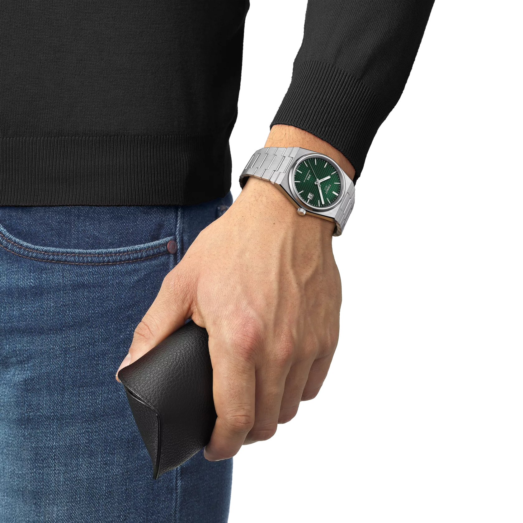 Orologio Tissot PRX Powermatic 80 T1374071109100 automatico verde, 40 mm, vetro zaffiro, fondello trasparente