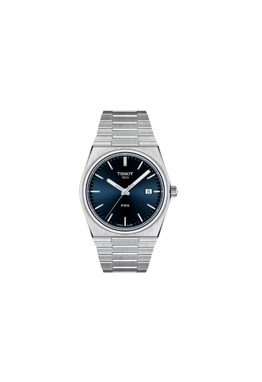 Tissot PRX T137.410.11.041.00 orologio automatico da uomo con quadrante blu e cinturino in acciaio inox – Elegante e sportivo, il Tissot PRX combina design vintage e tecnologia moderna. Movimento automatico Powermatic 80, cassa da 40 mm in acciaio, vetro zaffiro antigraffio e impermeabilità fino a 100 metri. Perfetto per chi cerca un orologio versatile, resistente e di alta precisione.