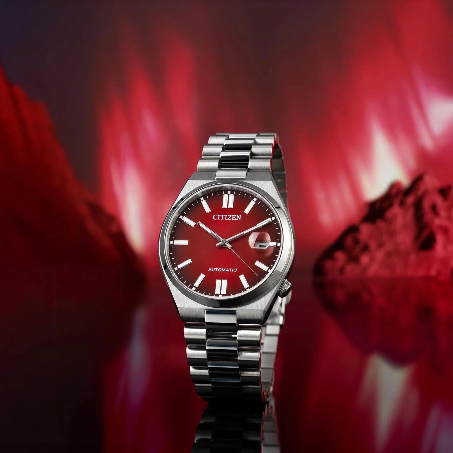Citizen TSUYOSA Automatic 8210 Red Gradient Dial – Silver Men’s Mechanical Watch – Cod. NJ0150-56W